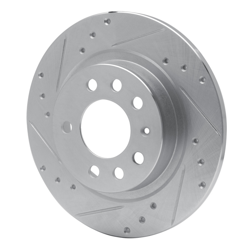 Pontiac Solstice Brake Rotor (1) - Rear Left - R1 Concepts - Drilled & Slotted - Silver - `06-`10
